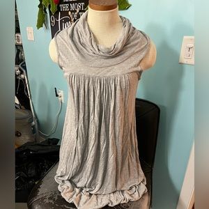 Grey turtleneck cotton dress